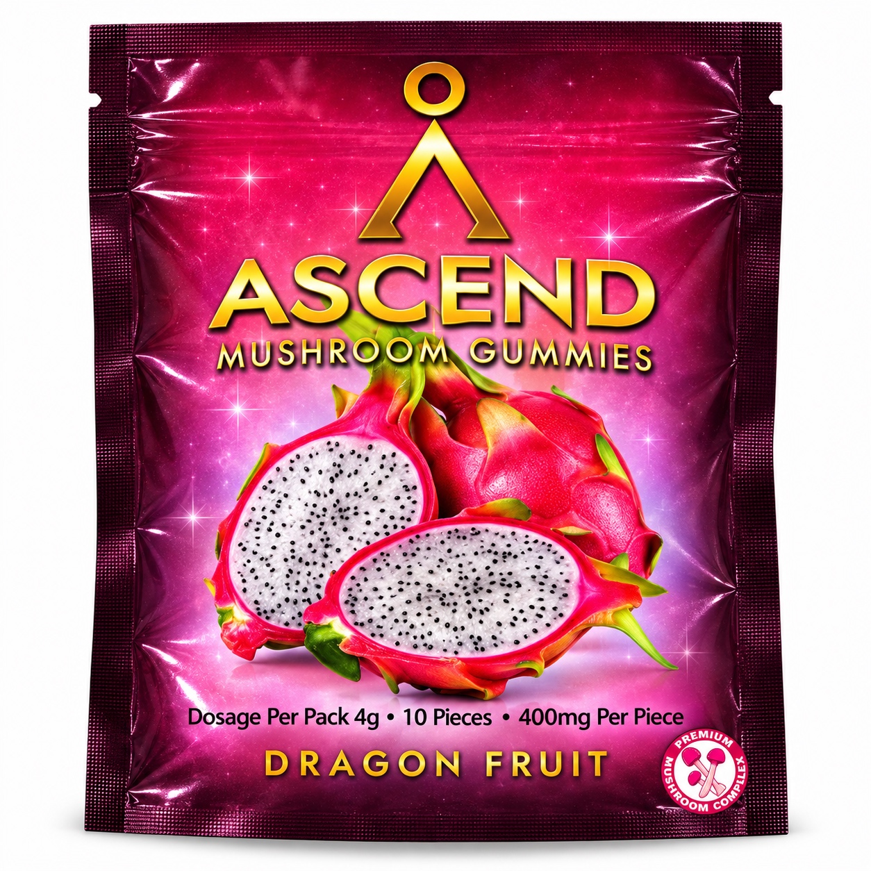 Ascend Dragonfruit 4 Gram Mushroom Gummies