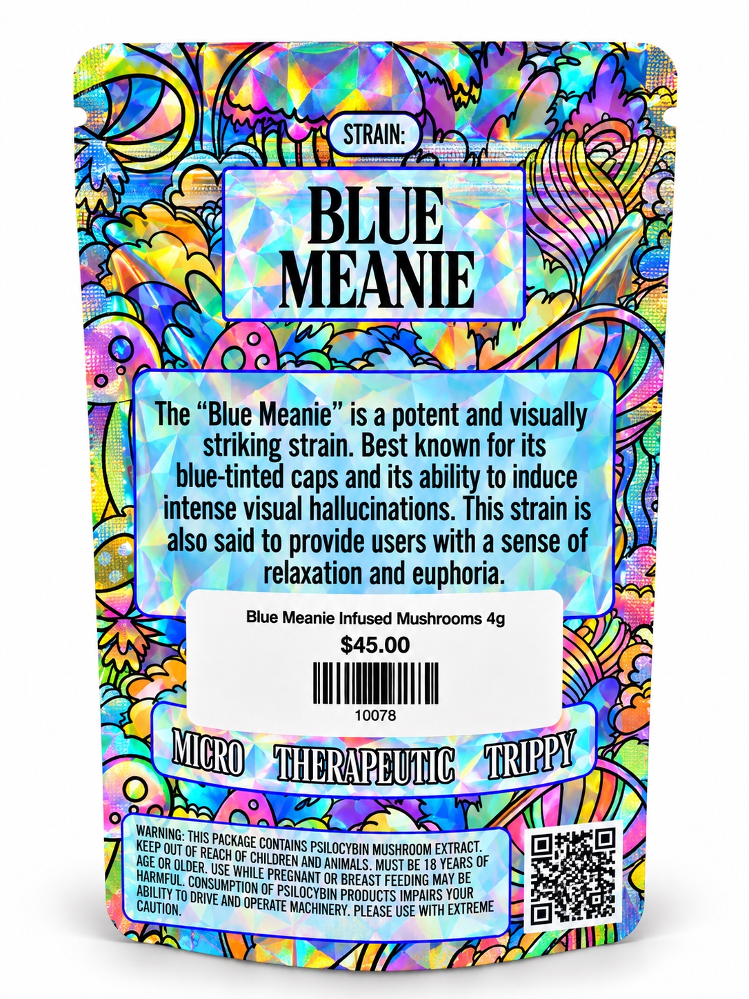 Zilla Choclate  Chocolate Infused Mushrooms Blue Meanie 4 grams
