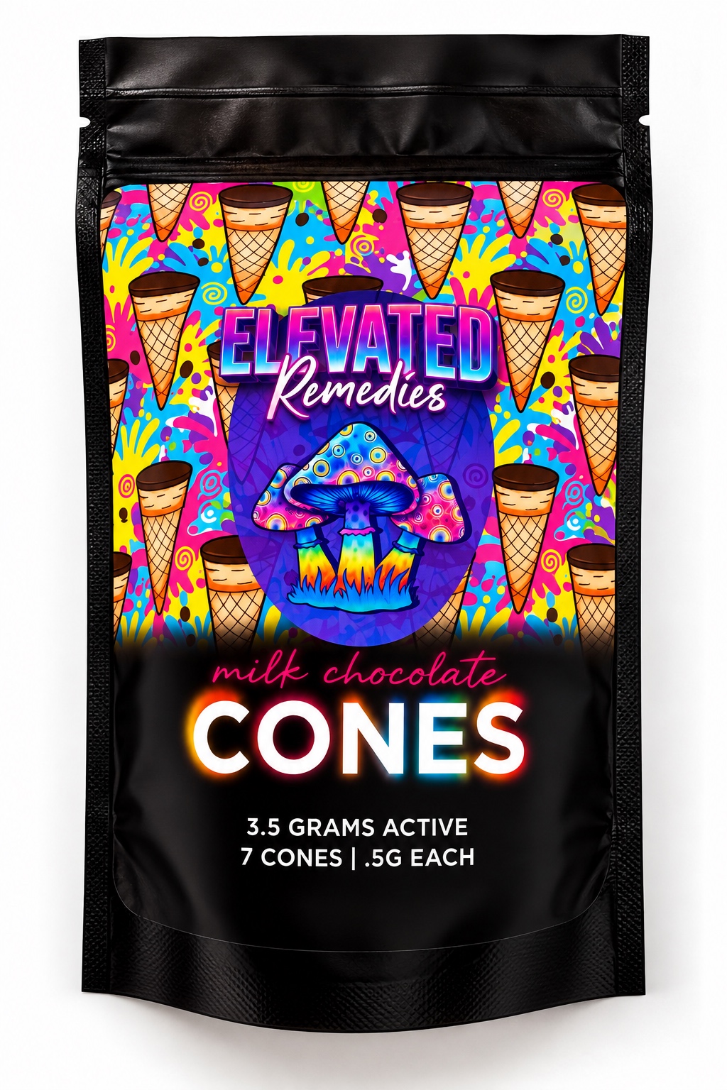 Elevated Remedies Milk Chocolate Cones 3.5g 7ct